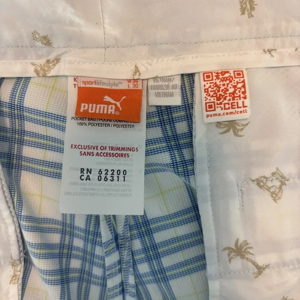 NWOT Puma PERFORMANCE Tour Edition Golf PLAID TECH PANT UV PROTECTION Mens 32